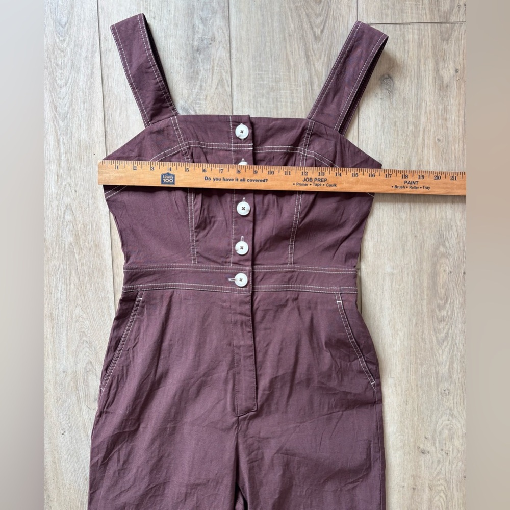 Maeve Brown Wide-Leg Jumpsuit with Contrast Stitching - Picture 8 of 13